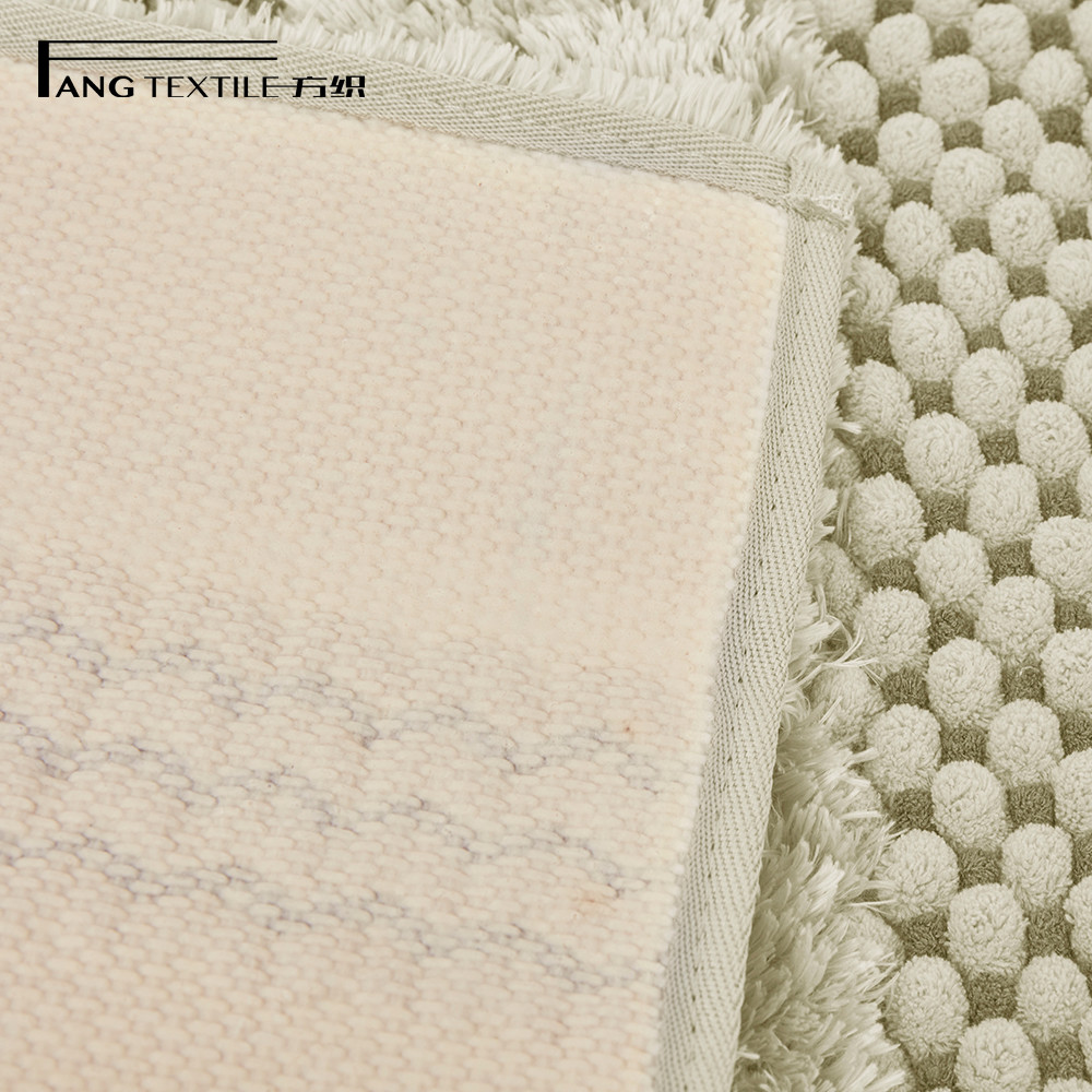 BSCI Shaggy Microfiber Chenille Bath Mat With Latex Backing