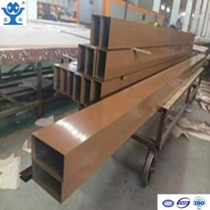 Brown powder coated rectangle extruded aluminum square tube profile for decoration