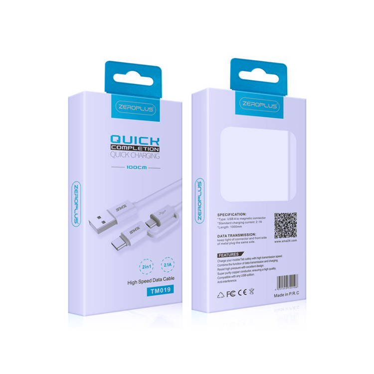 UV Spot Smartphone Packaging Box Type C Data Cable Window Paper Box