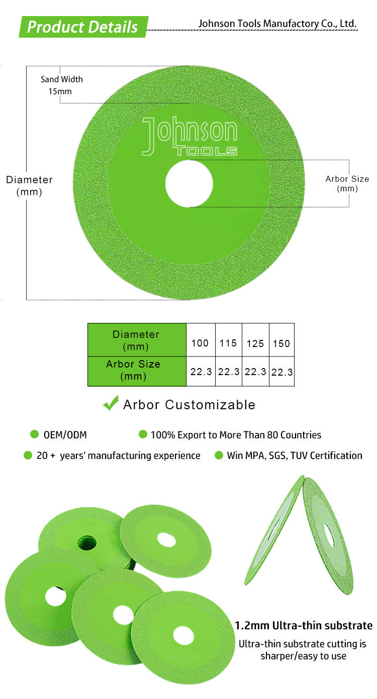 100mm Vacuum Brazed Diamond Cutting Disc Tile Ceramics Porcelain Glass Saw Blades For Glass Jade