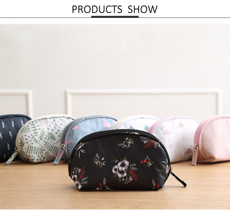 Zip Flamingo Full Printing Women Cosmetic Bag