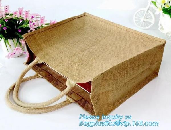 jute fabric storage basket with cotton rope handle,hot sale extra large baskets kids rope storage baskets with handles