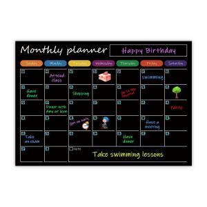 China Printable Magnetic Calendar Planner Black Magnetic Fridge Monthly Planner Calendar on sale