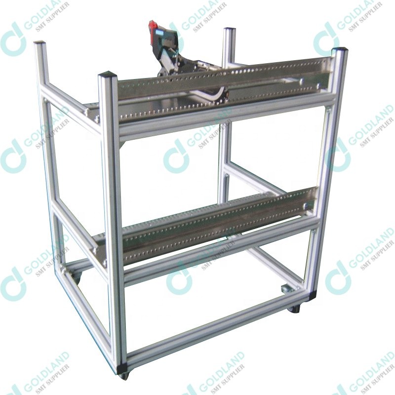 Four Wheel Two Layer Stainless Steel Mirae SMT Feeder Carts