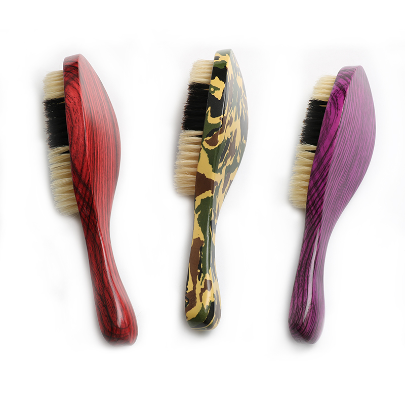 Laser Long Handle Pure Boar Bristle 360 Wave Hair Brush With Customized Pattern