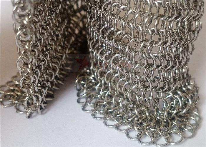 Stainless Steel Chain Mail Metal Mesh Curtains 0.53x3.81mm For Fire Guard Screens