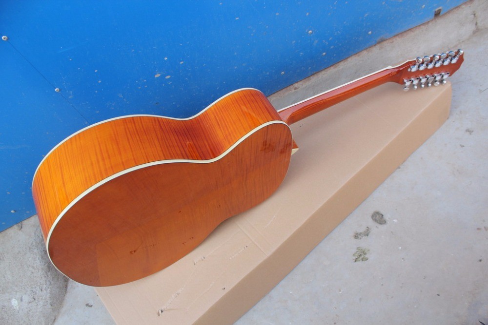 12 strings blond acoustic guitar TY 12 strings 814 acoustic electric guitar round body 814ce guitar
