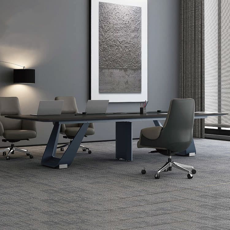 Black Executive Office Desks Depth 900mm Melamine Board With PVC Edging