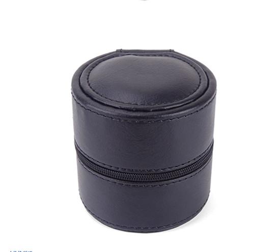 Quality Durable Cylinder Shaped Bags For Smart Watch PU / Leather Material Velvet Lining for sale
