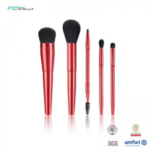 China 5PCS Magnetic Metal Handle Cosmetic Brush Set with Private Label Premium Synthetic Hair Make up Brush wholesale