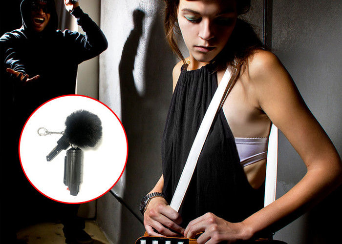 20ml Pepper spray keychain Knife Plush Ball Pendant Suit Personal Defense