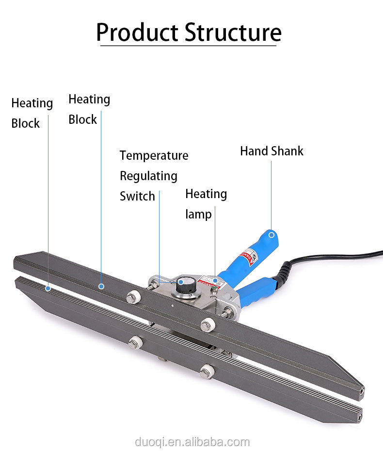 DUOQI FKR-200I Manual Control Hand Clamp Sealing Machine for Portable Iron Sealing 110V
