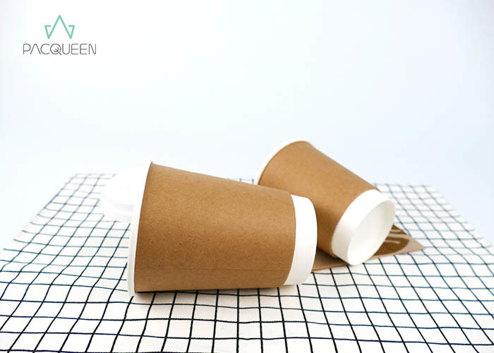 Premium Brown 12 Oz Double Wall Paper Cups Leak Proof Personalized Printing