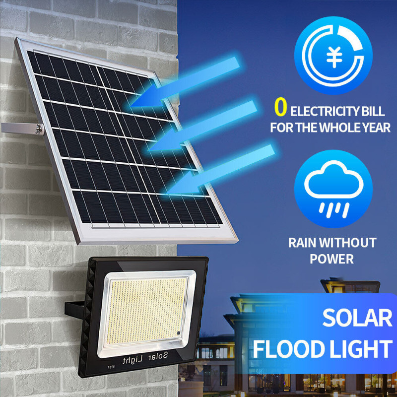 300W Outdoor Solar Flood Light IP67 Security Yard Street Lamp Waterproof Led