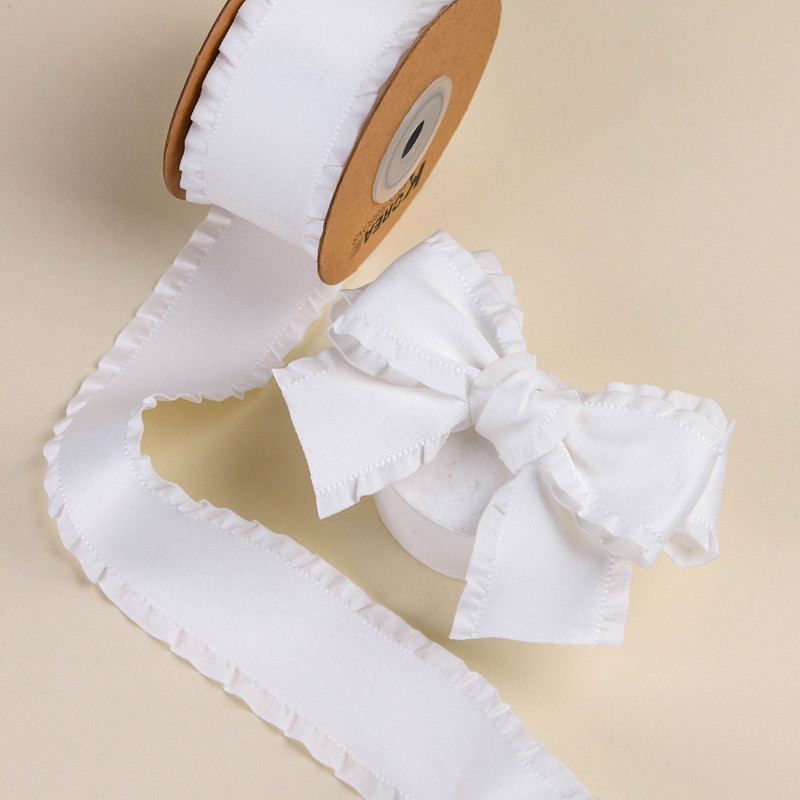 Wrinkle Edge Polyester Satin Ribbon 25mm-38mm Double Faced Satin Ribbon