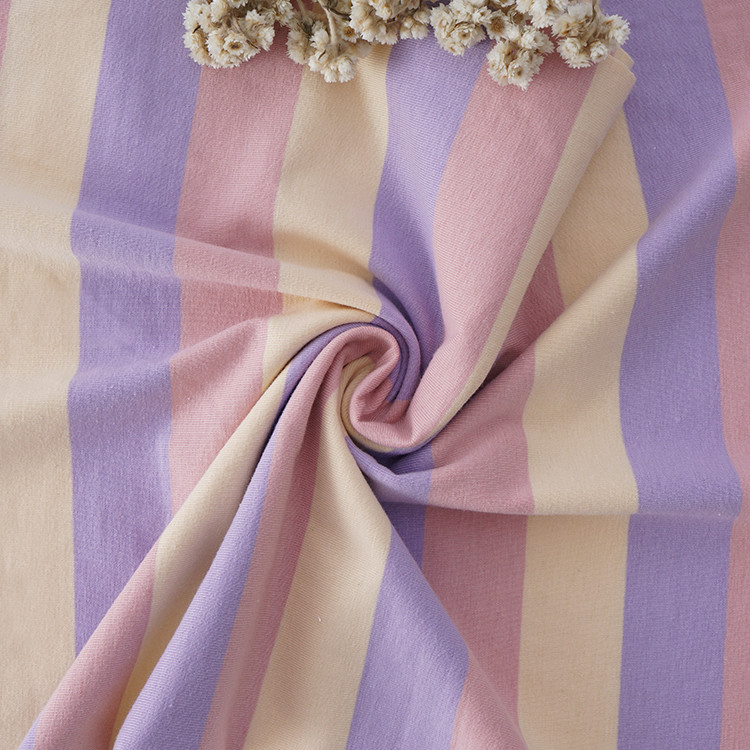 Environmentally Friendly And Healthy Smooth Strped Cotton Fabric For T-Shirt