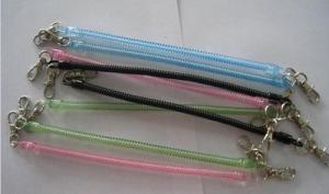 China Standard Key Clip with Slim Coil Anti-Drop Safe String Holders in Different Translucent Custom Colors wholesale