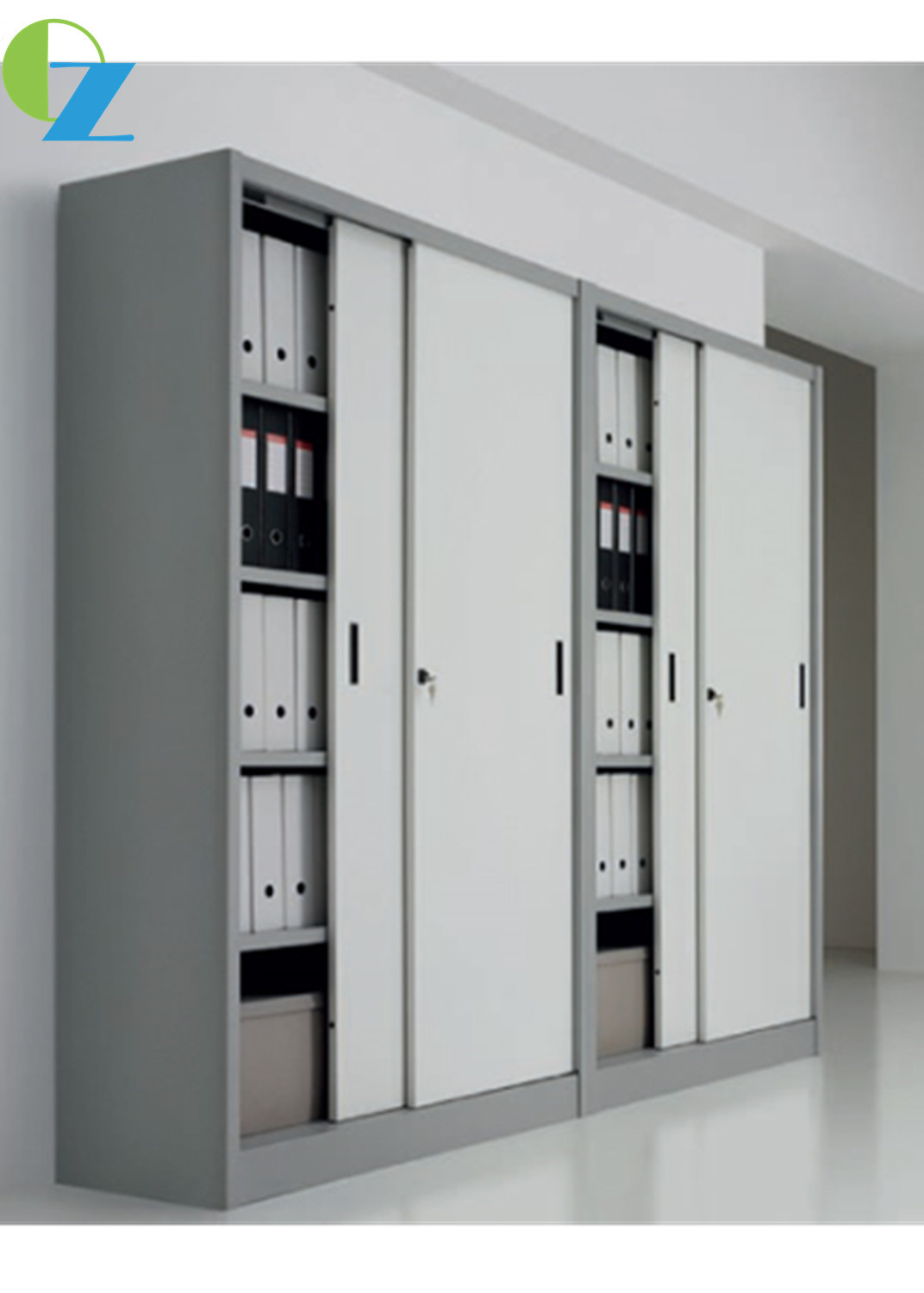 KD Structure Big Filing Cabinet Sliding Door Cold Rolled Steel