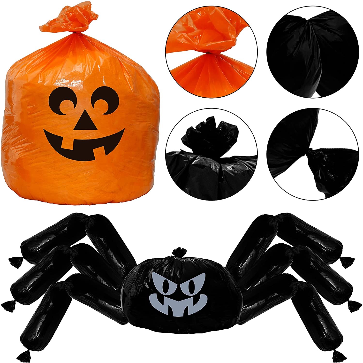 Party Outdoor Twist Ties Decorations Leaf Halloween Trash Bags For Yard Lawn Garden