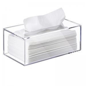 China Transparent tissue box acrylic tissue box holder rectangular bathroom tissue dispenser decorative box on sale