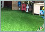 Natural Appearance Outdoor / Indoor Synthetic Grass W Shape Monofil PE + Curled