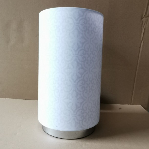Linen White Cylinder Table Lamp Drum Tall Cylinder Floor Lamp Metal Base