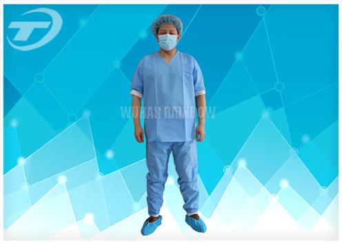 Quality Lightweight Anti - Blood Disposable Scrub Suits S - 4XL For Hospital for sale