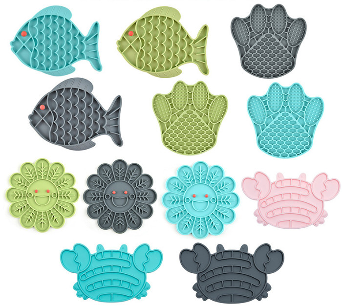 Dog Slow Feeder Licking Mat With Suction Cups For Dog Treats & Cat Food