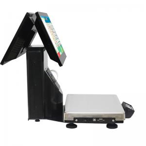 China Black Barcode Printing Scale , Dual Touch Screen Label Printing Weighing Scale wholesale