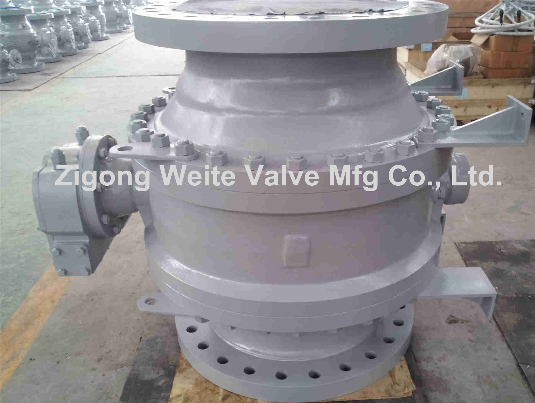 Yellow 24" Class 300 Ball Valve ISO9001 Bare Stem WCC Trunnion Mounted
