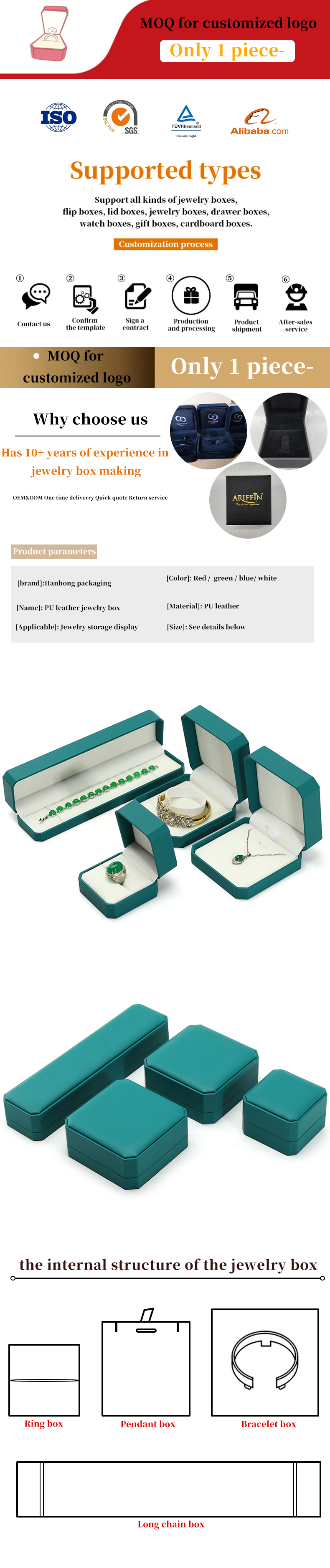 Luxury Customized Jewelry Packaging Box for Earrings Bracelets Necklaces and Rings