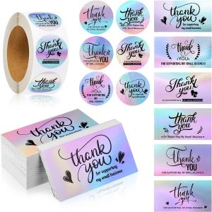 China Thank You Cards, Christmas Stickers Set,  Thank You Business Card Thank You Roll Labels Thank You for Support on sale