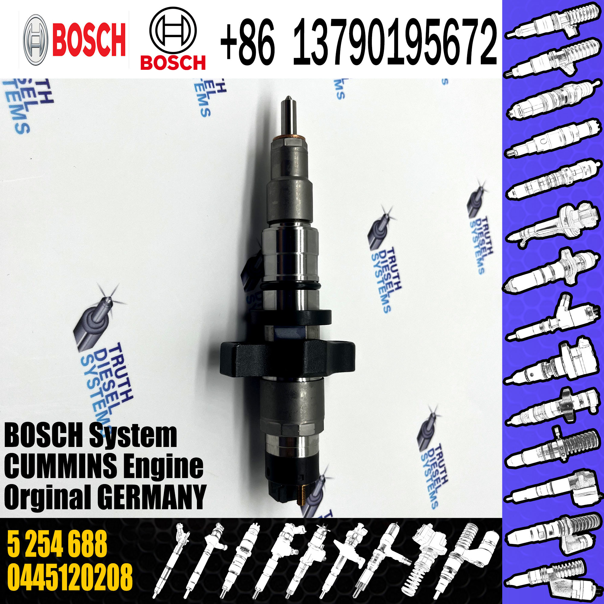 Common rail injector 0445120208 0445120238 5254688 3964273 3968158 3972887 4940051 for Cummins Dodge Ram 2500 / 3500