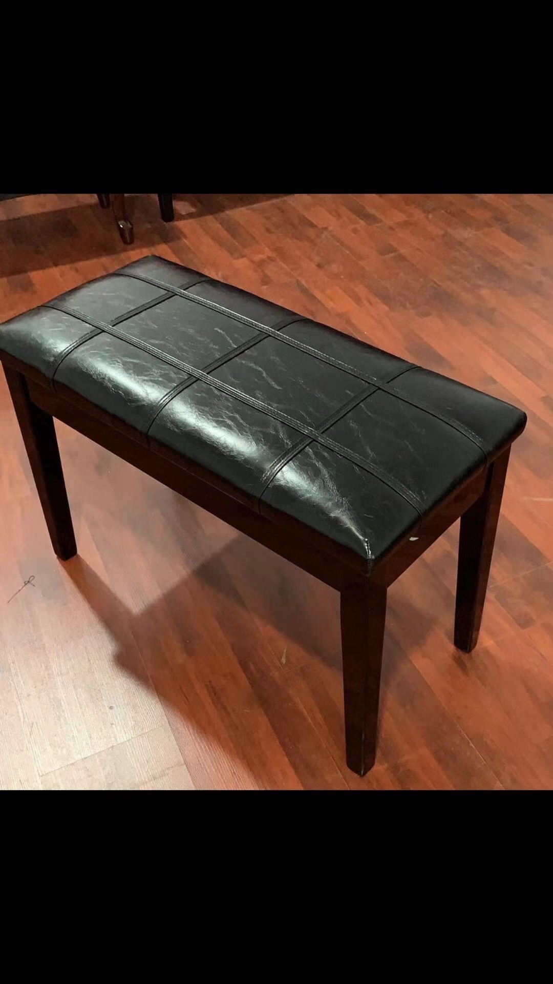 Good quality French style popular piano bench for sale Bedroom bench antique synthetic leather 2 seater long piano bench
