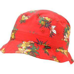 China Outdoor Camping Floral Red Cotton Bucket Hat For Women Flower Patterns Available on sale