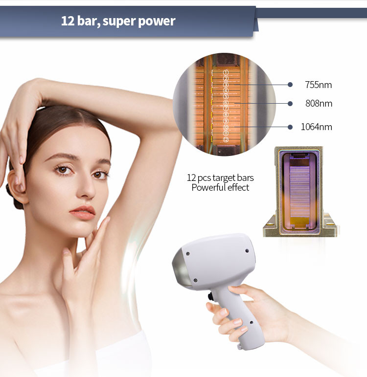 1200w/1600w Triple Wavelength Diode Laser Hair Removal Beauty Machine 755nm 808nm 1064nm