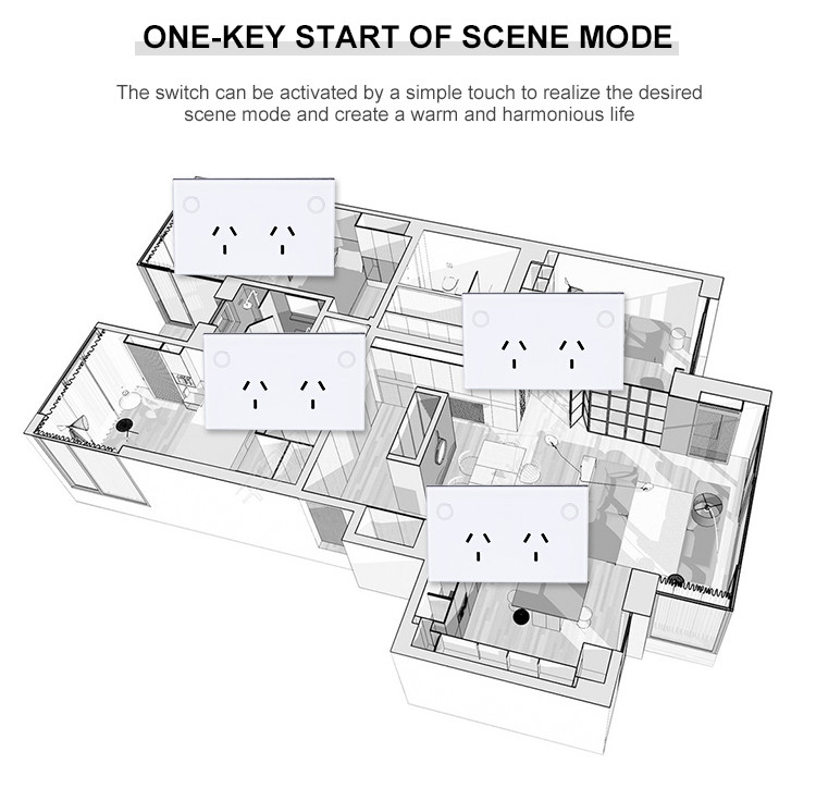 Smart Wifi Touch Wall Socket SAA Certificate Australia Au Usstandard Intelligent Touch Switch
