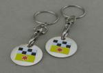 Shopping Car Iron Soft Enamel Trolley Pound Coin With Keychain Hook