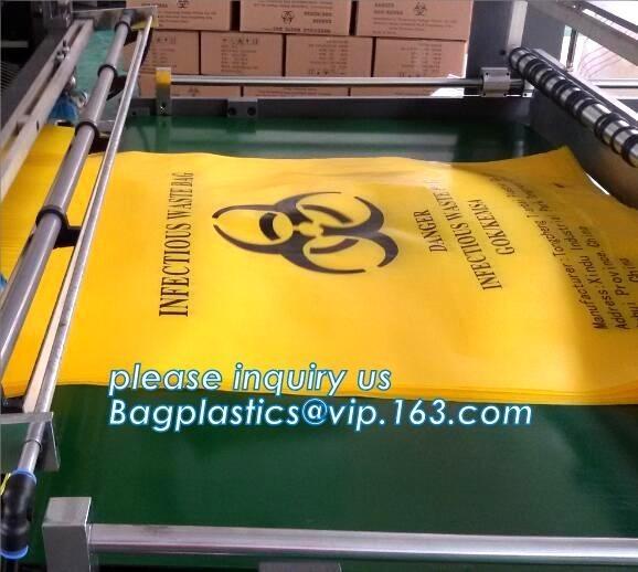 Biohazard liner bags, drawstring liner, drawtape liner, clinical, medical,
